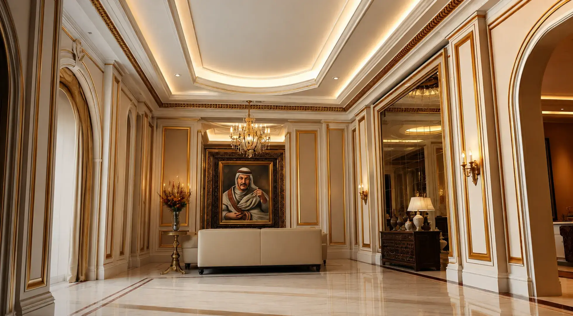 Luxury interior finished with premium paint and gold accents