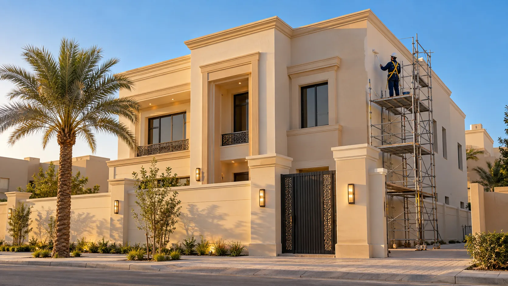 دهانات خارجية لفيلا في الرياض بالمملكة العربية السعودية
